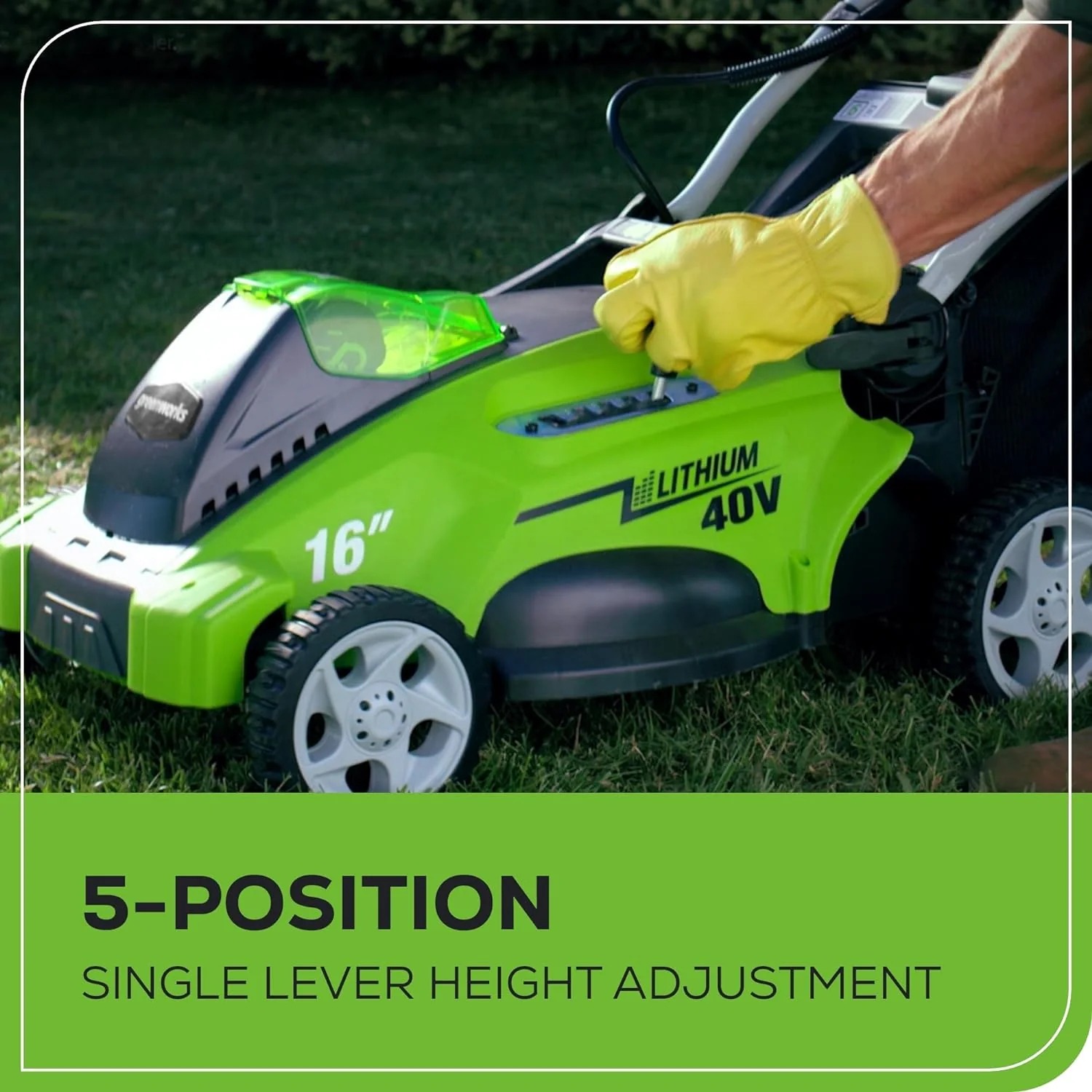40V 16" Cordless Battery Push Lawn Mower w/ 4.0Ah Battery & Charger, LM1604 thumbnail 5