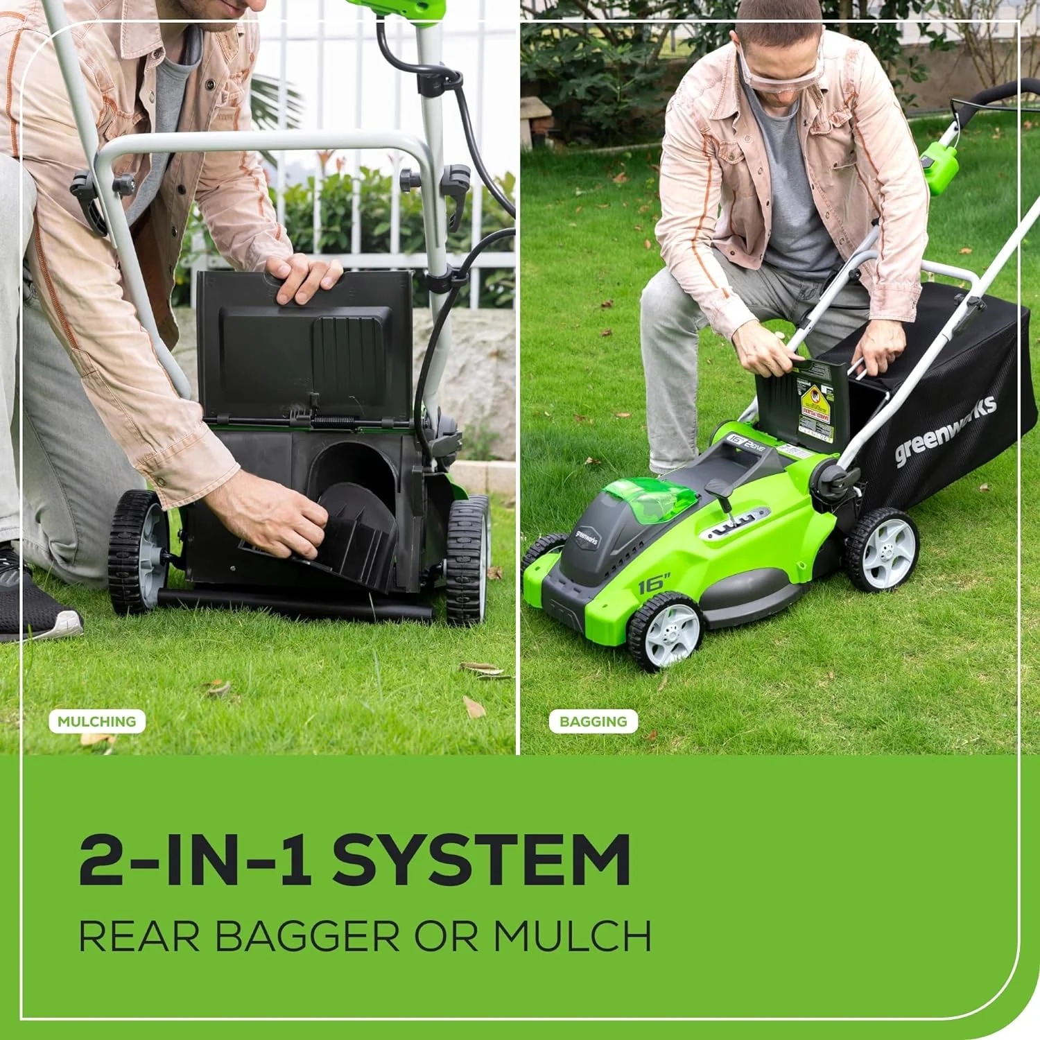 40V 16" Cordless Battery Push Lawn Mower w/ 4.0Ah Battery & Charger, LM1604 thumbnail 6