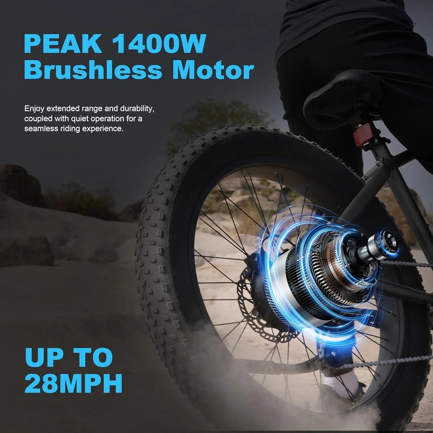 All-Terrain Mountain Ebike 1400W Power &amp; 65mi Ranges. thumbnail 3