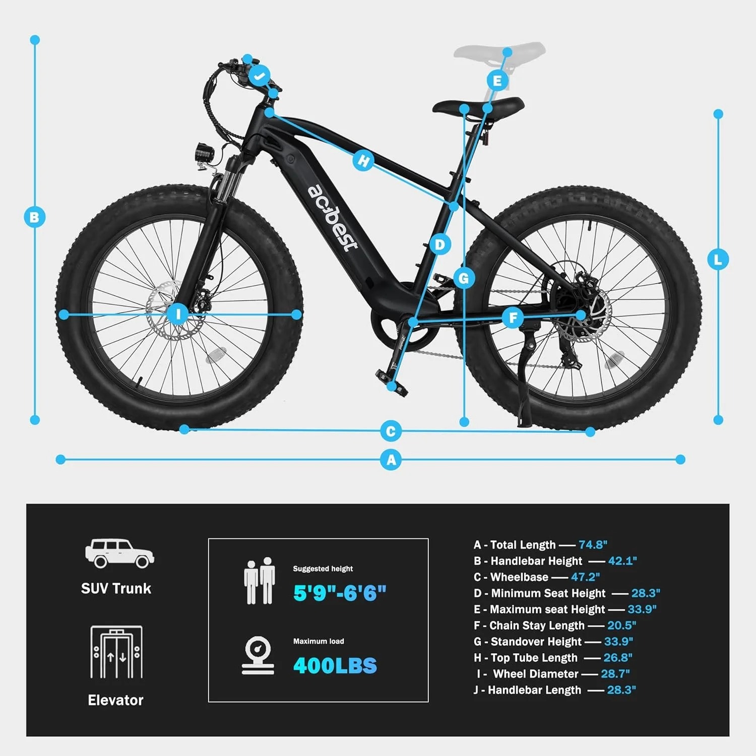 All-Terrain Mountain Ebike 1400W Power &amp; 65mi Ranges. thumbnail 6