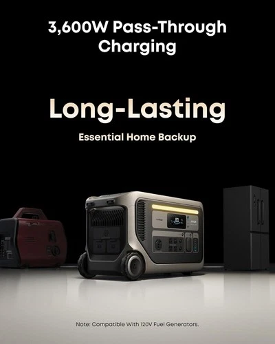Anker SOLIX F3000 Portable Power Station 3072Wh 6000W Recharging Renewed thumbnail 10