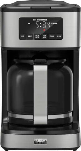 Bella Pro 12-Cup Programmable Coffee Maker Stainless Steel