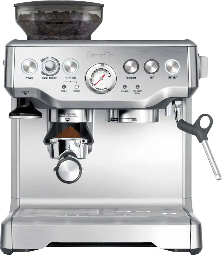 Breville the Barista Express Espresso Machine with 15-Bar Pump, Integrated Grinder and Milk Frother - Stainless Steel - Image 1