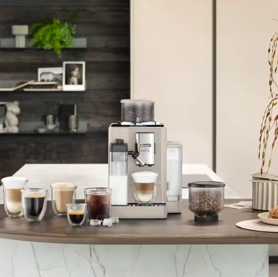 De'Longhi Rivelia Fully Automatic Espresso Machine, Sand Beige – 18 One-Touch Drinks, Built-In Grinder thumbnail 2