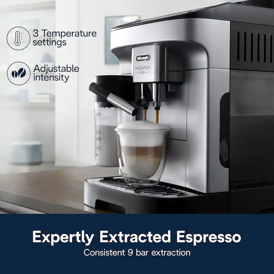 De'Longhi Magnifica Evo Espresso Machine with Automatic Milk Frother for Hot and Iced Lattes, Coffee and More - Silver thumbnail 4