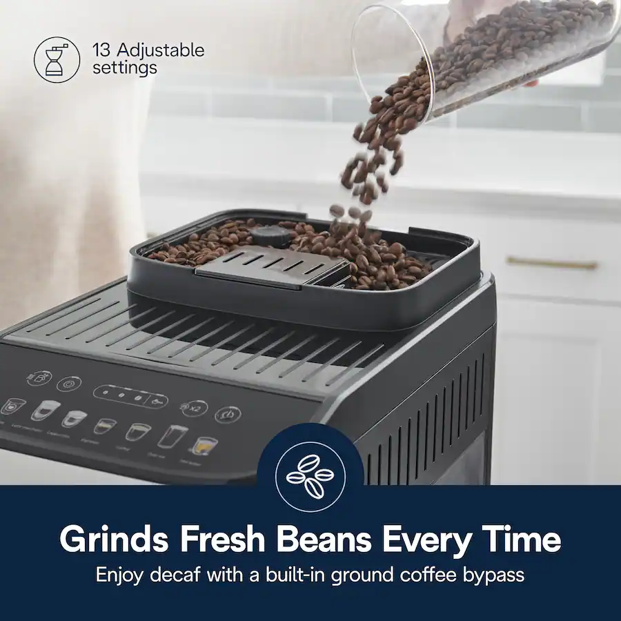 De'Longhi Magnifica Evo Espresso Machine with Automatic Milk Frother for Hot and Iced Lattes, Coffee and More - Silver thumbnail 5