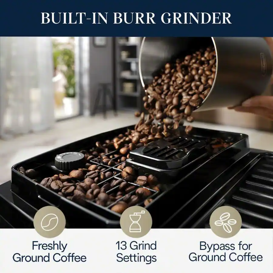 De'Longhi Magnifica Start Automatic Coffee and Espresso Machine with Milk Frother - Black thumbnail 4
