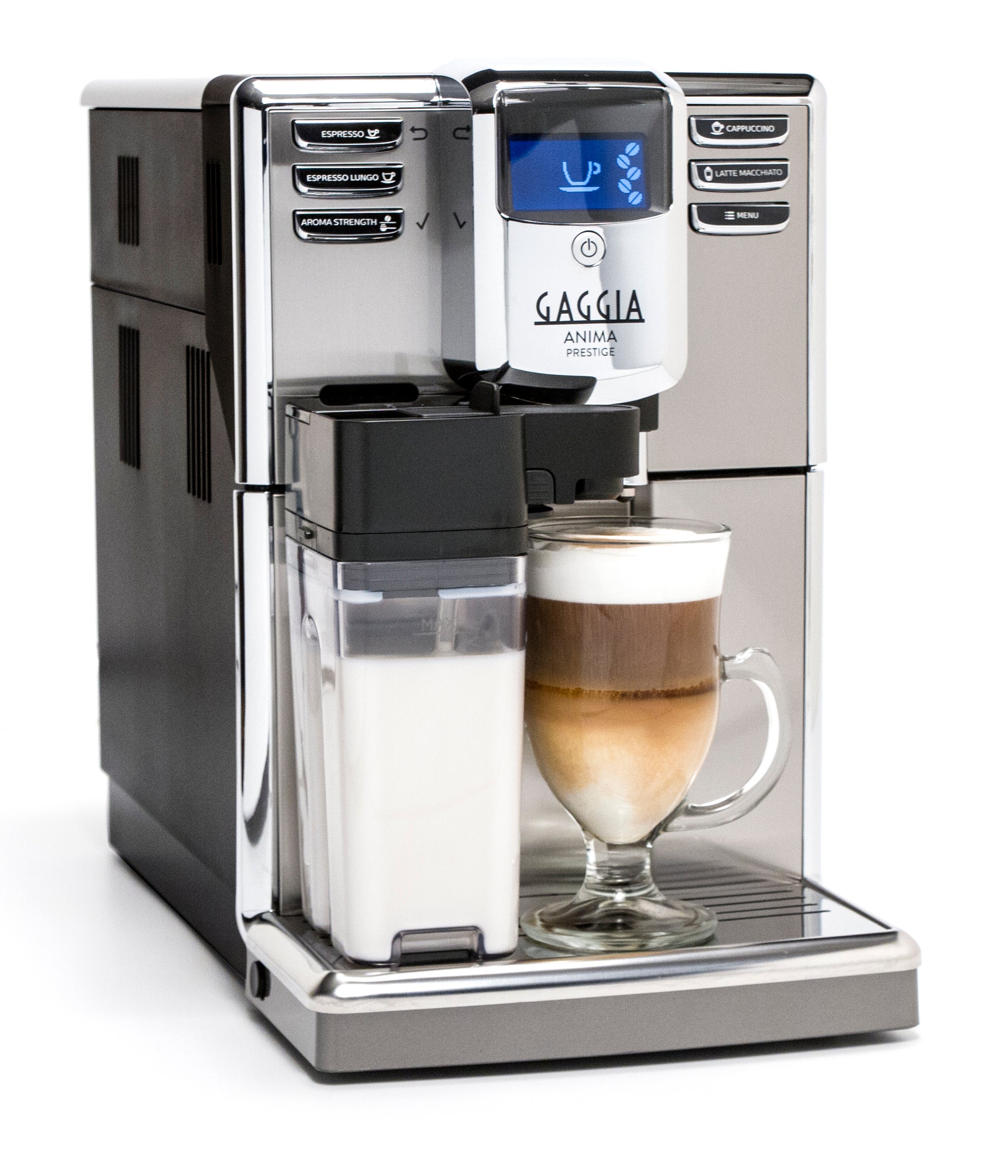 Gaggia Anima Prestige Super-Automatic Espresso Machine – One-Touch Cappuccino & Latte Macchiato, Stainless Steel