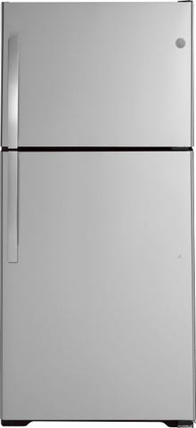 GE 21.9 Cu. Ft. Garage-Ready Top-Freezer Refrigerator, Stainless Steel