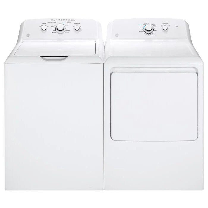 GE 4.2 cu. ft. Top-Load Agitator Washer and 7.2 cu. ft. Electric Dryer Set - GTW335ASNWW and GTD33EASKWW - Image 1