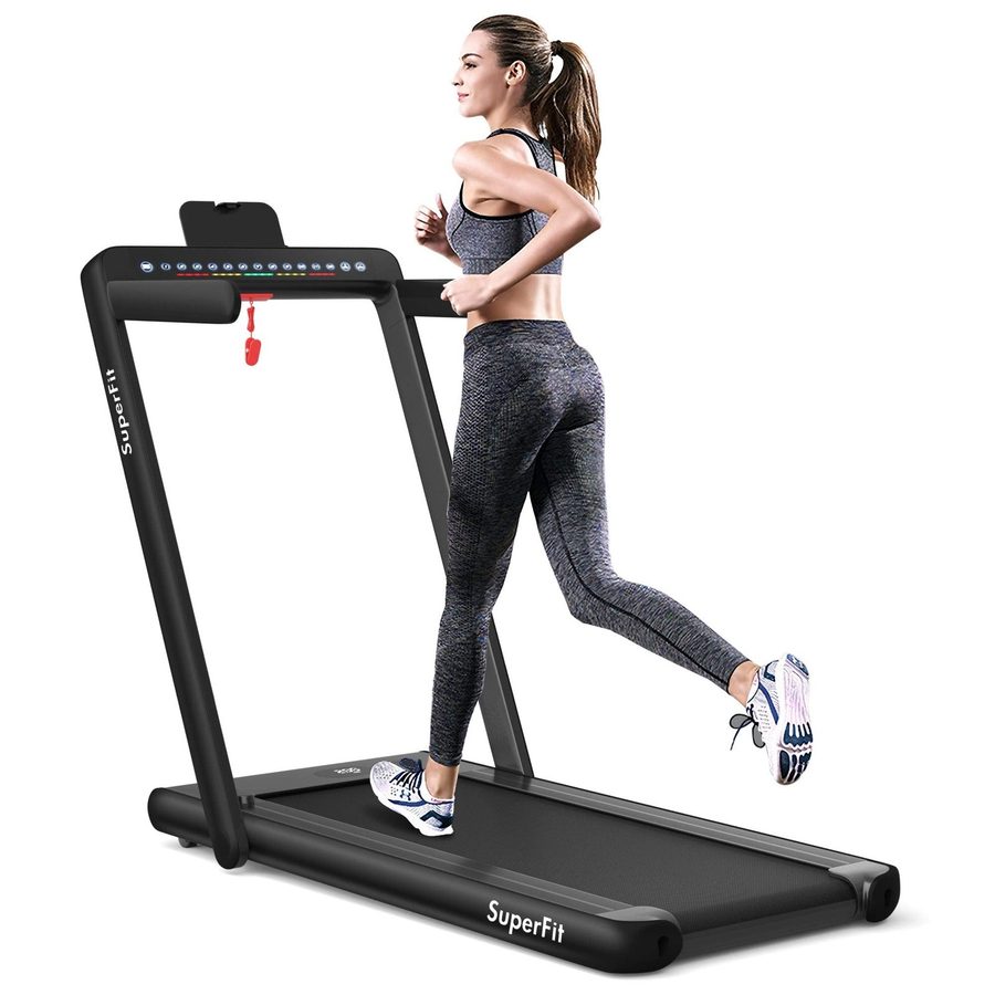 Goplus SuperFit 2-in-1 Folding Under-Desk Treadmill, 2.25 HP - Image 1