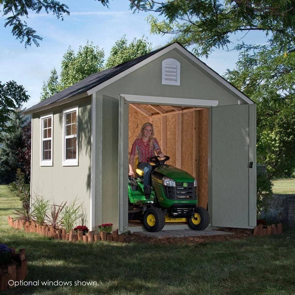 Handy Home Meridian 8×10 Installed Wood Storage Shed, Autumn Brown Shingles (60758-5) thumbnail 2