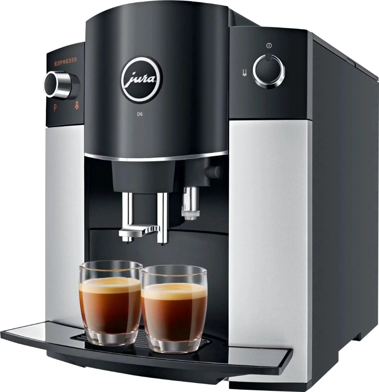 JURA D6 Automatic Coffee Machine & Espresso Maker β Platinum, One-Touch Cappuccino