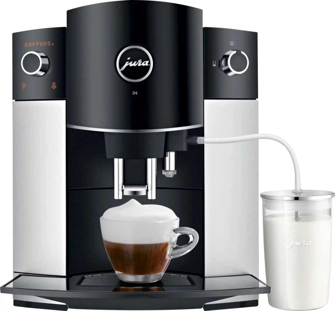 JURA D6 Automatic Coffee Machine & Espresso Maker – Platinum, One-Touch Cappuccino thumbnail 4