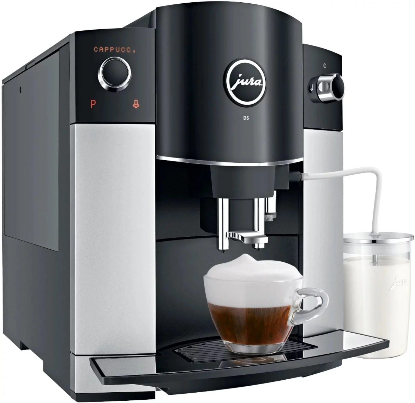 JURA D6 Automatic Coffee Machine & Espresso Maker – Platinum, One-Touch Cappuccino thumbnail 7