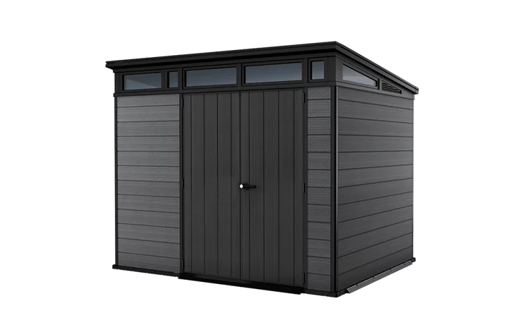 Keter Cortina 9 x 7 ft. Graphite Outdoor Storage Shed (250950) - Image 1