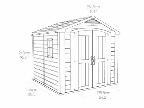 Keter Factor 8×8 ft. Resin Outdoor Storage Shed, Taupe-Brown (213563) thumbnail 7