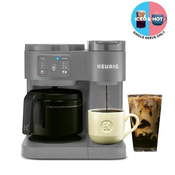 Keurig K-Duo Essentials Hot and Iced Single-Serve K-Cup Pod Coffee Maker and Carafe - Moonlight Grey thumbnail 2