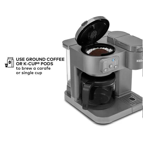 Keurig K-Duo Essentials Hot and Iced Single-Serve K-Cup Pod Coffee Maker and Carafe - Moonlight Grey thumbnail 5