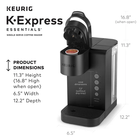 Keurig K-Express Essentials Single Serve K-Cup Pod Coffee Maker, Black thumbnail 5