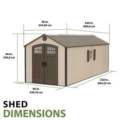 Lifetime 8 ft. × 20 ft. Outdoor Storage Shed, Desert Sand (60120) thumbnail 8