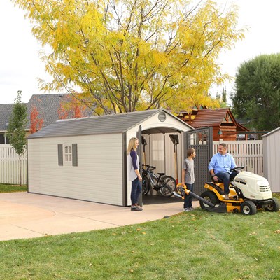 Lifetime 8 ft. × 20 ft. Outdoor Storage Shed, Desert Sand (60120) thumbnail 10