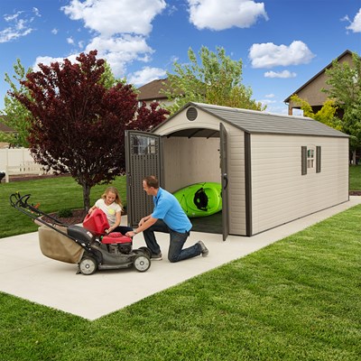 Lifetime 8 ft. × 20 ft. Outdoor Storage Shed, Desert Sand (60120) thumbnail 12