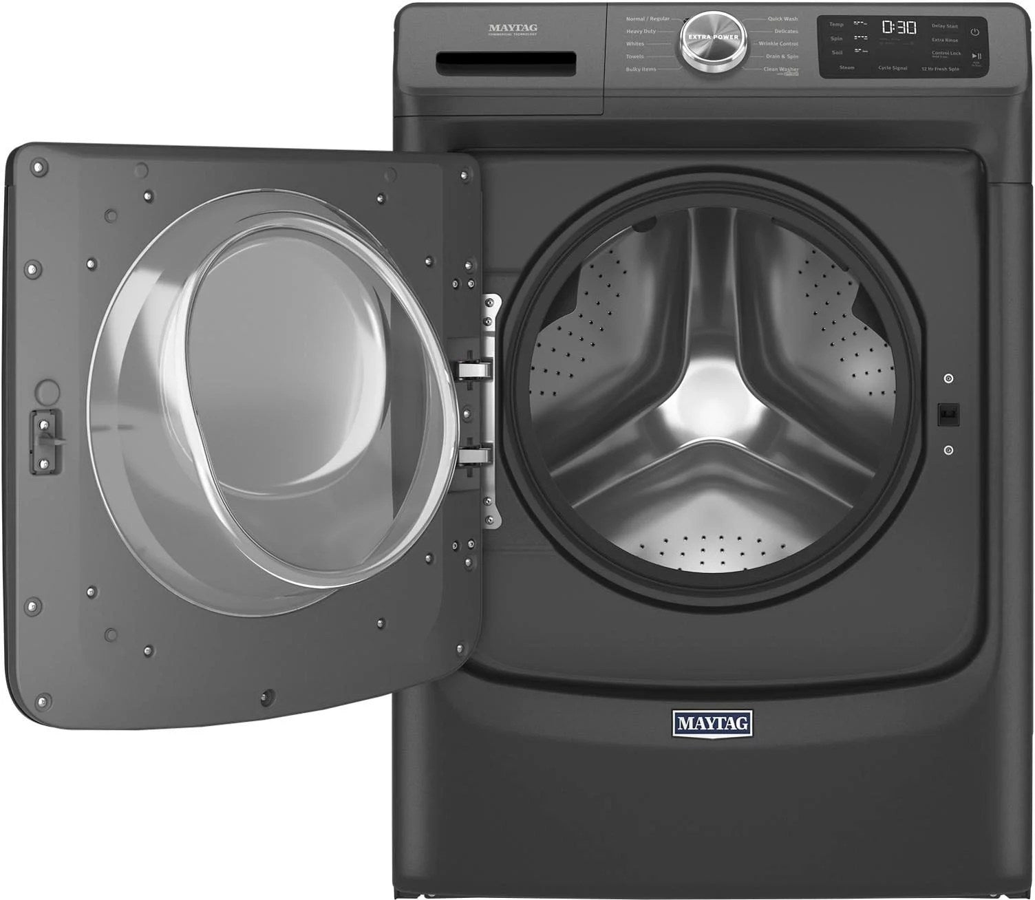 Maytag 4.5 cu. ft. Front-Load Washer with Steam and Extra Power - Volcano Black thumbnail 13