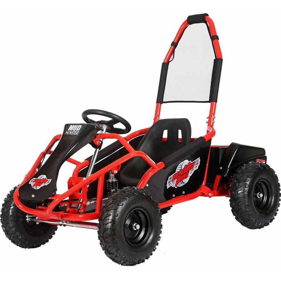 MotoTec Mud Monster Kids Electric 48v 1000w Go Kart Full Suspension Red - Image 1