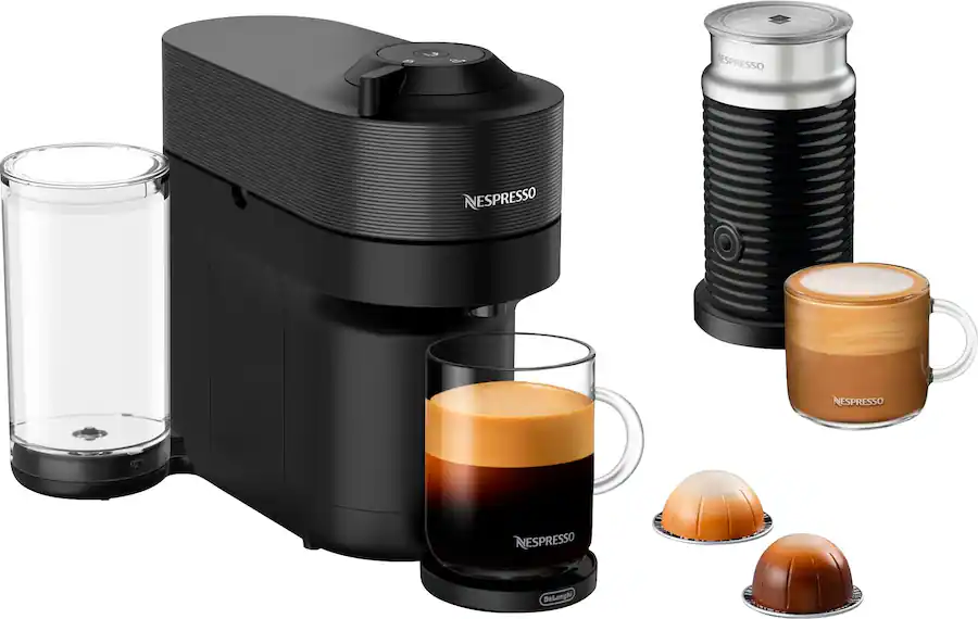 Nespresso Vertuo Pop+ Coffee and Espresso Maker by De'Longhi with Milk Frother, Liquorice Black - Image 1
