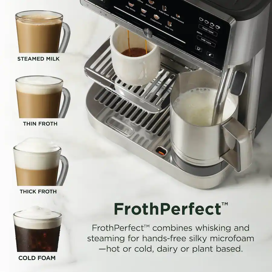 Ninja AutoBarista Fully Automatic Espresso Machine and Frother, 10 Drink Presets, Built-In Grinder - Stainless Steel thumbnail 6