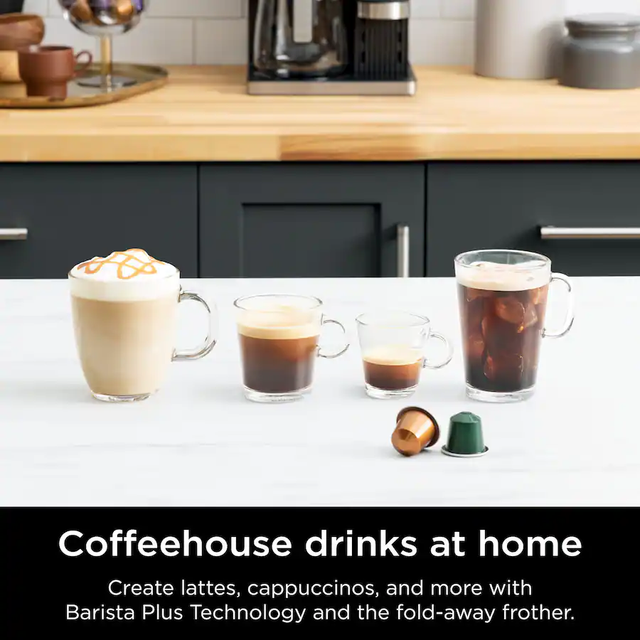 Ninja Espresso and Coffee Barista System, Single Serve and Nespresso, with 12-Cup Carafe - Black thumbnail 15