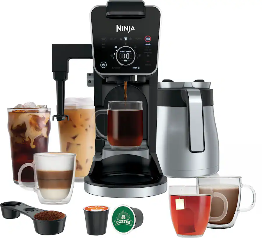 Ninja DualBrew PRO 12-Cup Specialty Coffee System with Thermal Carafe, K-Cup Compatible, Hot Water System and Frother - Black/Silver - Image 1