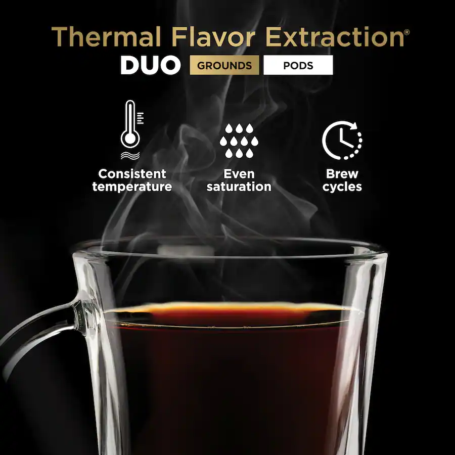 Ninja DualBrew PRO 12-Cup Specialty Coffee System with Thermal Carafe, K-Cup Compatible, Hot Water System and Frother - Black/Silver thumbnail 3