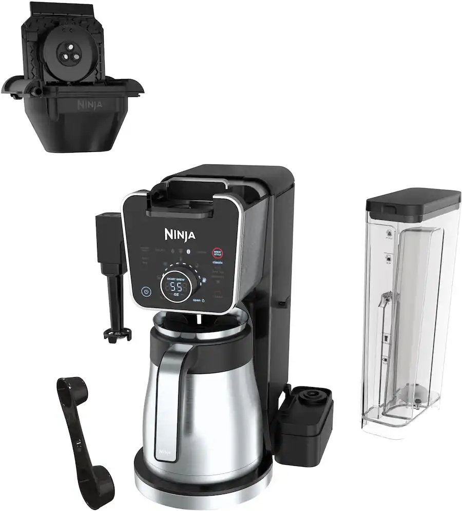 Ninja DualBrew PRO 12-Cup Specialty Coffee System with Thermal Carafe, K-Cup Compatible, Hot Water System and Frother - Black/Silver thumbnail 17
