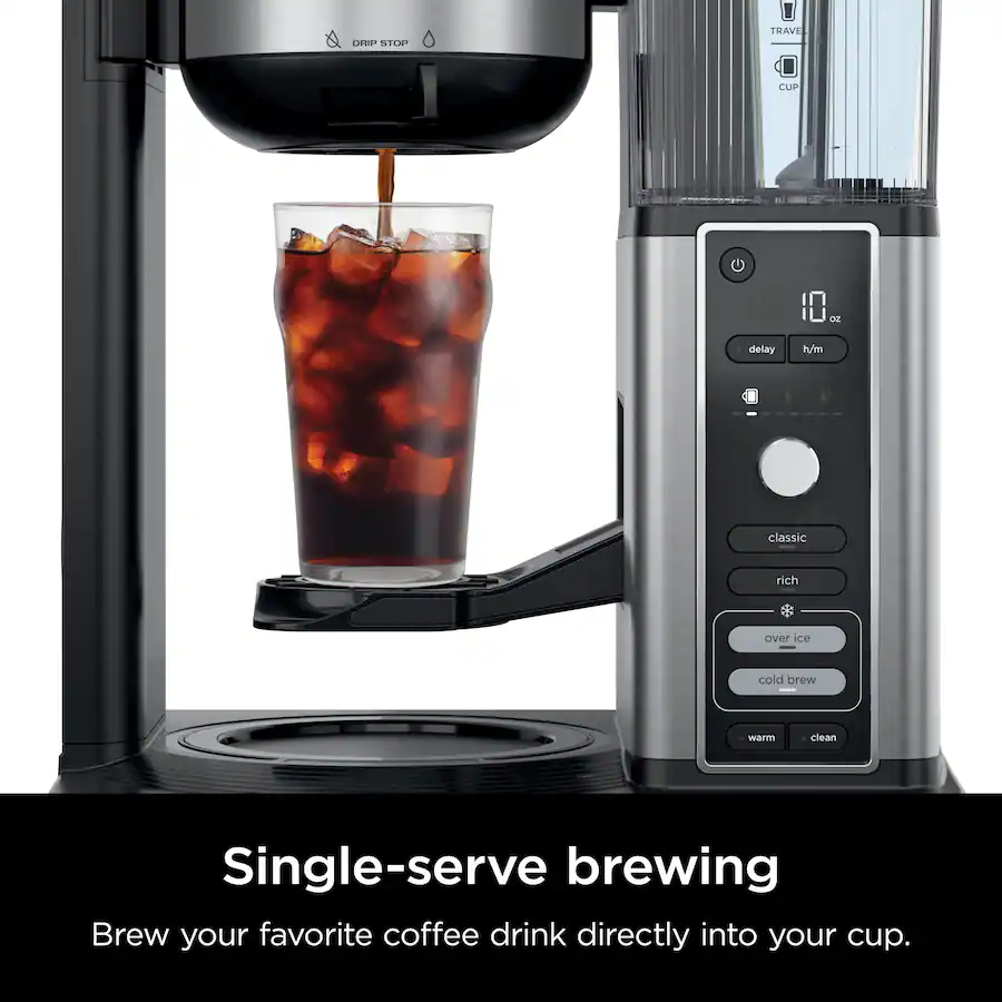 Ninja Hot and Iced XL Coffee Maker with Rapid Cold Brew, 12-Cup Drip Coffee Maker and Single-Serve Brewing - Black thumbnail 10