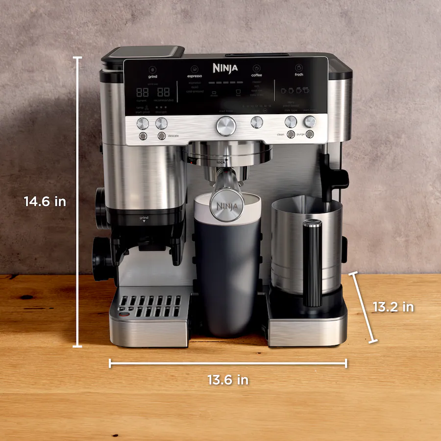 Ninja Luxe Café Premier Series 3-in-1 Espresso, Coffee and Cold Brew Machine with Grinder, Scale and Hands-Free Frother - Stainless Steel thumbnail 6