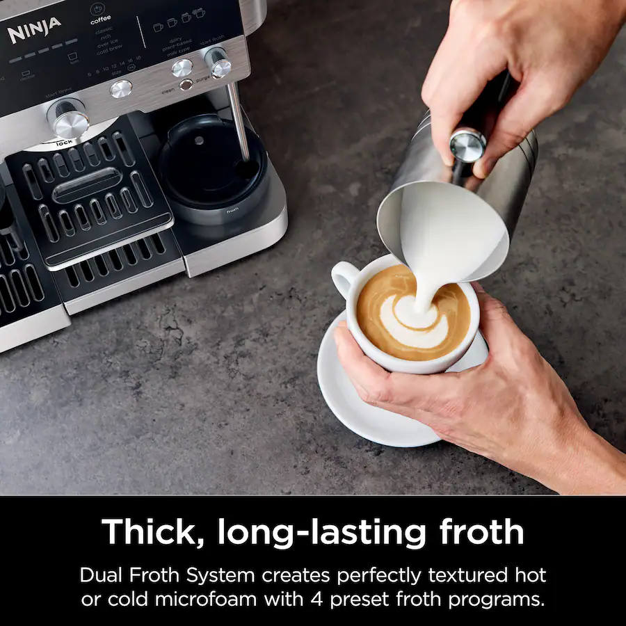 Ninja Luxe Café Premier Series 3-in-1 Espresso, Coffee and Cold Brew Machine with Grinder, Scale and Hands-Free Frother - Stainless Steel thumbnail 12