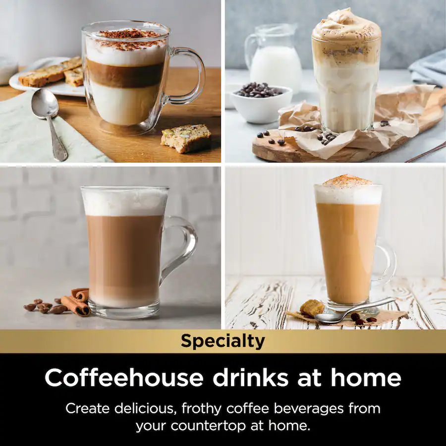 Ninja Pods and Grounds Specialty Single-Serve Iced Coffee Maker, K-Cup Pod Compatible with Foldaway Milk Frother - Stone thumbnail 4
