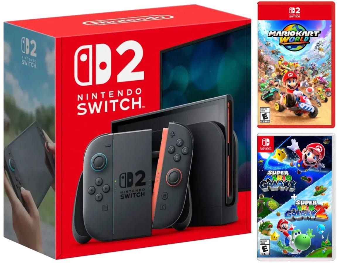 Nintendo Switch 2 Gaming Console + Mario Kart World & Super Mario Galaxy 2 - Image 1