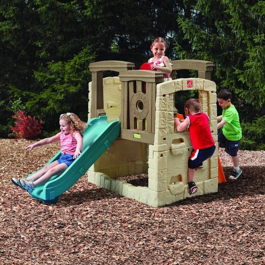 Step2 Naturally Playful Woodland Climber II with Slide - Green - Image 1