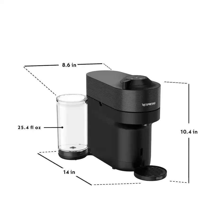 Nespresso Vertuo Pop+ Coffee and Espresso Maker by De'Longhi with Milk Frother, Liquorice Black thumbnail 4