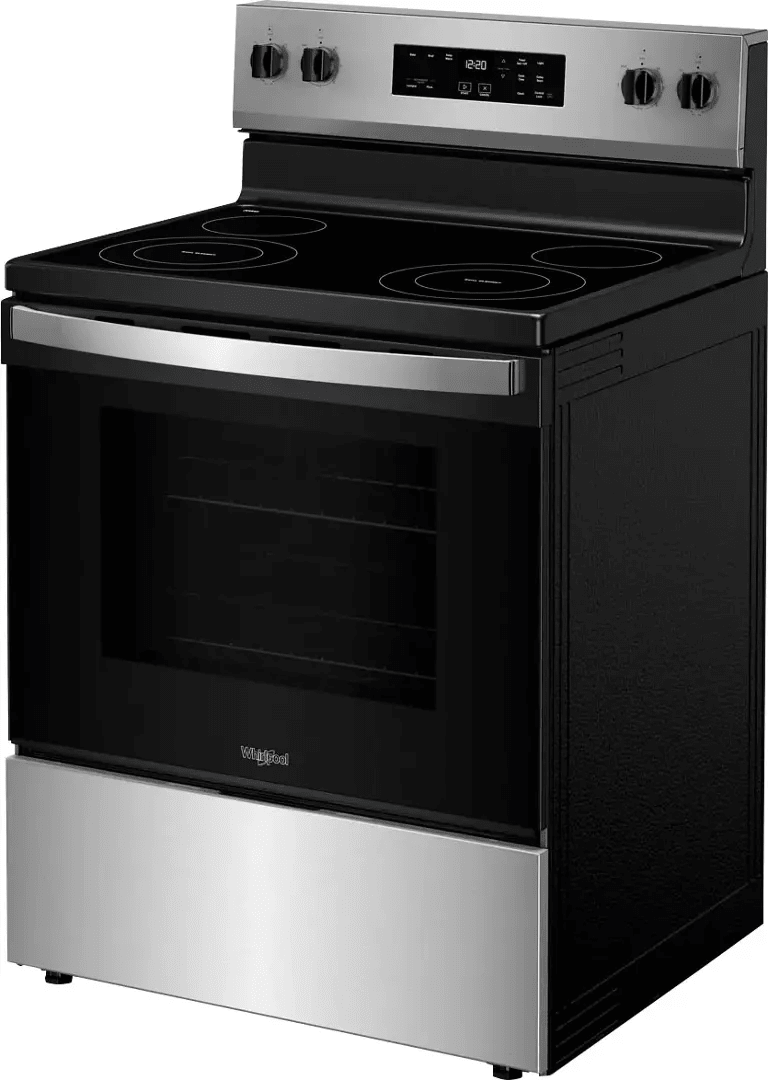 Whirlpool Electric Range – 30-Inch Electric Stove with Glass Cooktop, 5-Element Burners & Self-Cleaning Oven