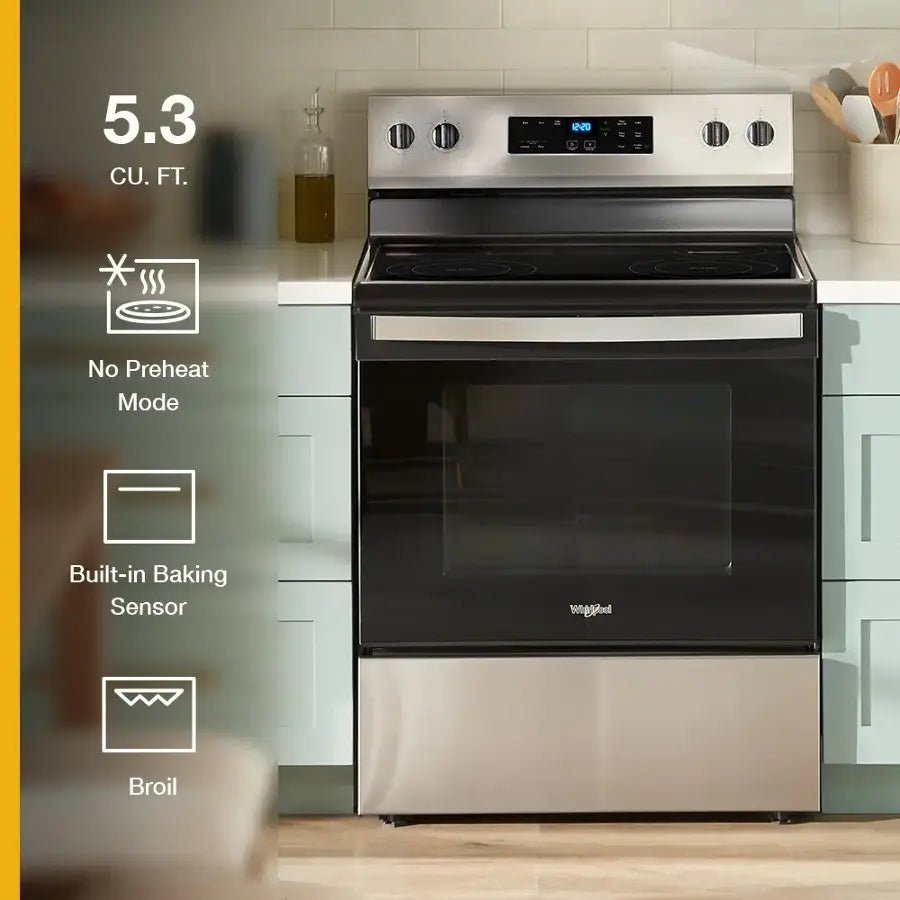 Whirlpool Electric Range – 30-Inch Electric Stove with Glass Cooktop, 5-Element Burners & Self-Cleaning Oven thumbnail 6