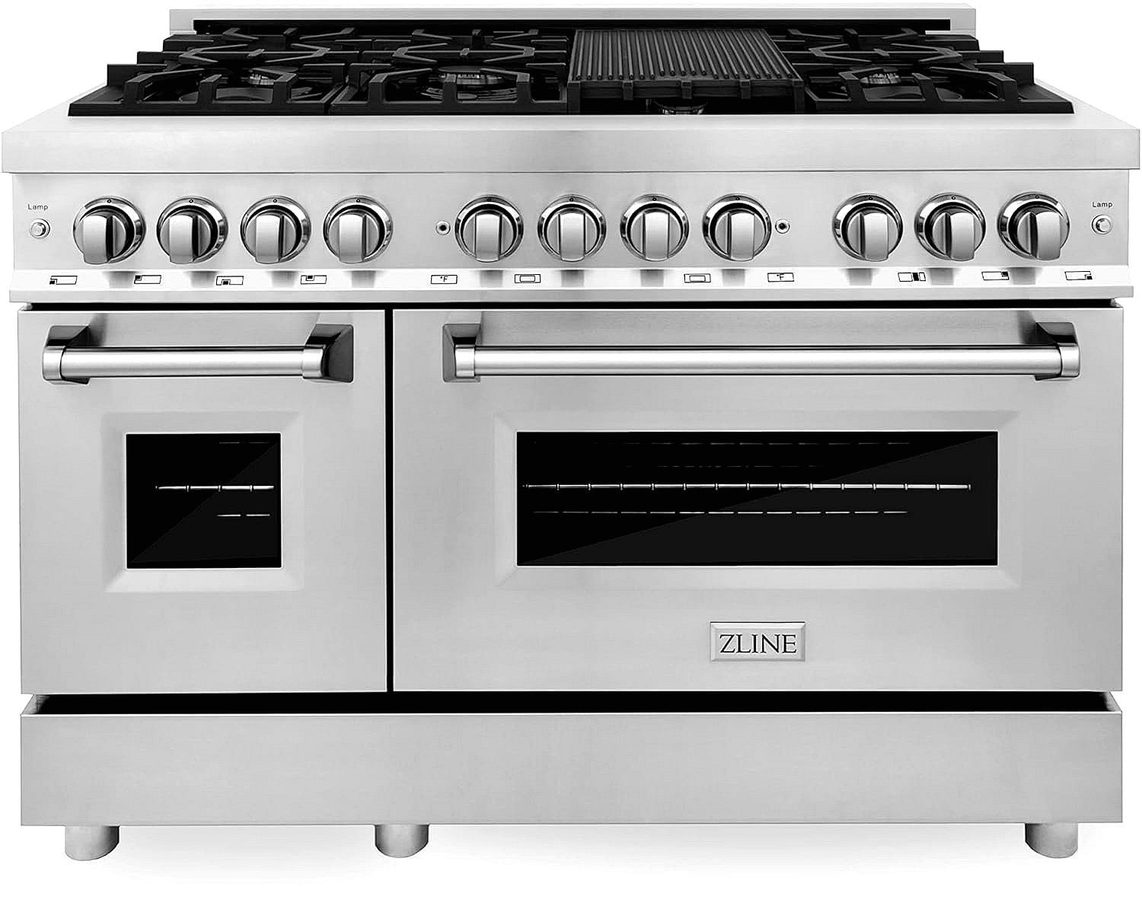ZLINE Legacy 48 in. Dual-Fuel Range with 7-Burner Gas Cooktop and Electric Double Oven (RA48) - Image 1